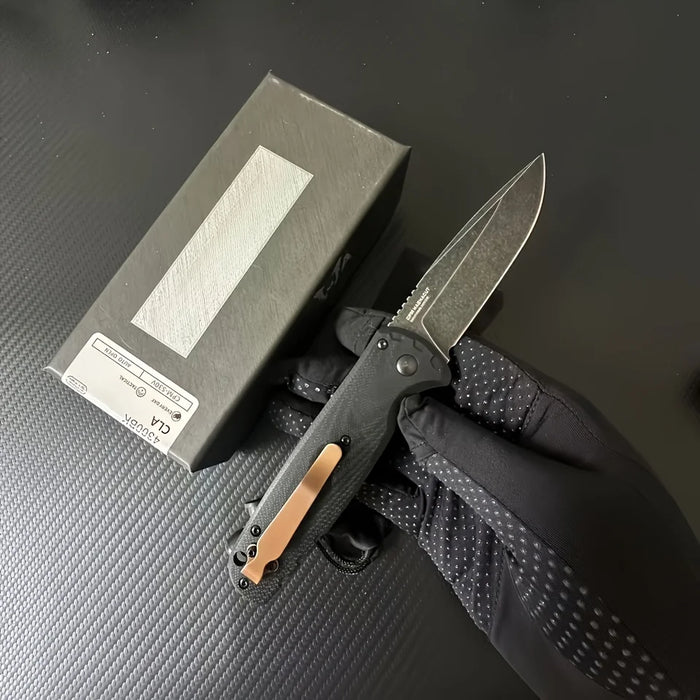 4300BK Tactical Folding Knife With G10 Handle & High Hardness Blade - Compact EDC Pocket Knife For Outdoor Camping, Surv