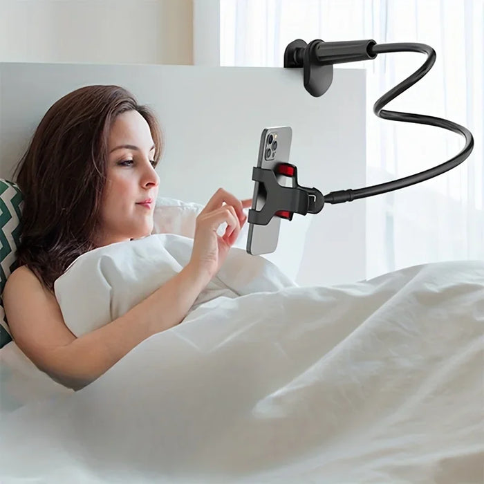Lazy Bedside DesktopMobile Phone Clamp Bracket Flexible Long Arm Gooseneck Lazy Person Bracket With Handle Overhead Live