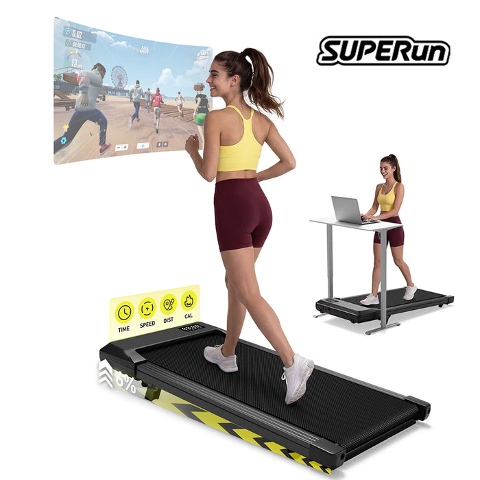 2in1 Walking Pad Mini Treadmill Portable for Home&Office Under Desk LCD Screen Max 300lbs Quiet Treadmills Exercise Mach