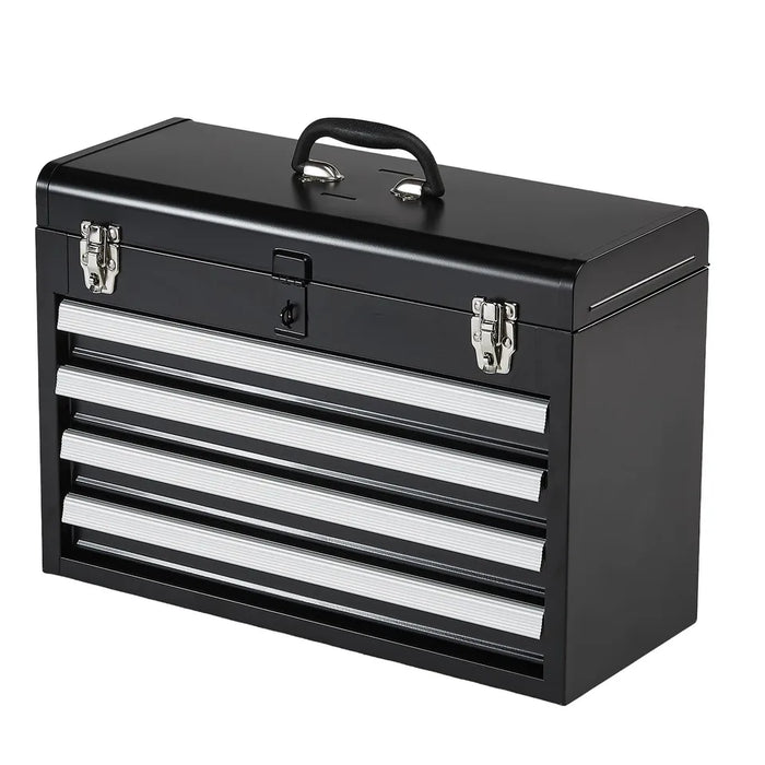 SucceBuy 20.5in Metal Tool Box Portable 4-Drawers Tool Chest with Drawers Locking Multi-Function Tool Organizer for Work