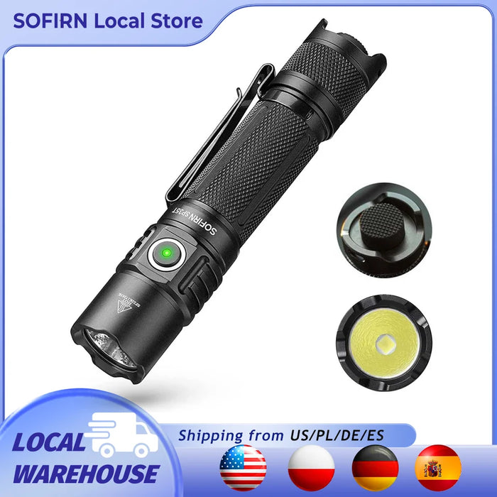 Sofirn SP35T 3800lm Tactical 21700 Flashlight Powerful LED Light USB C Rechargeable Torch with Dual Switch Power Indicat