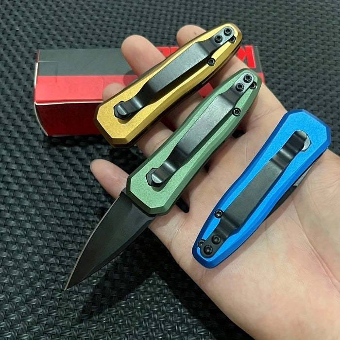 Quick-Open Pocket Knife Multi-Functional Folding Knife with Lock EDC for Camping Fishing Hunting Durable Aluminum Handle