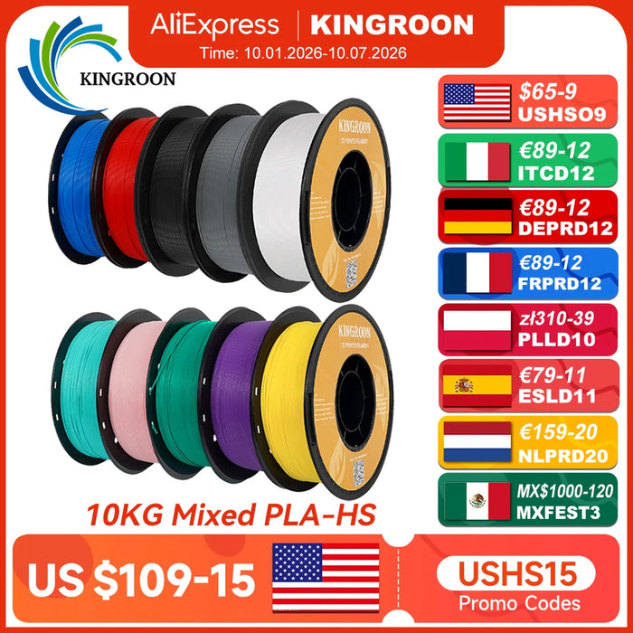 KINGROON HS-PLA Filament 1.75mm High Speed PLA 3d Printer Filament For Bambu All FDM 3D Printer 3D Printing Materials 5/