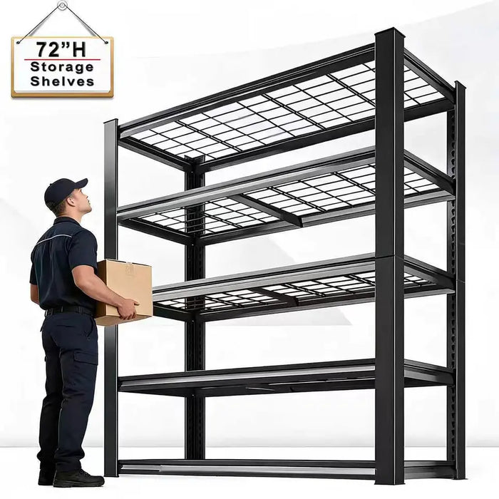 Nnovaroom 72" Adjustable Metal Double Layer Column Shelving, Commercial Grade Utility Rack for Warehouse, Basement, Kitc