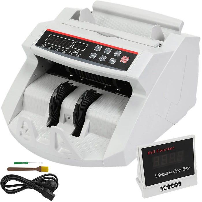 SucceBuy 1000Pcs/Min Money Counter Business Cash Register Euros Bills Fake Banknote Detector by UV & MG Function for Ban