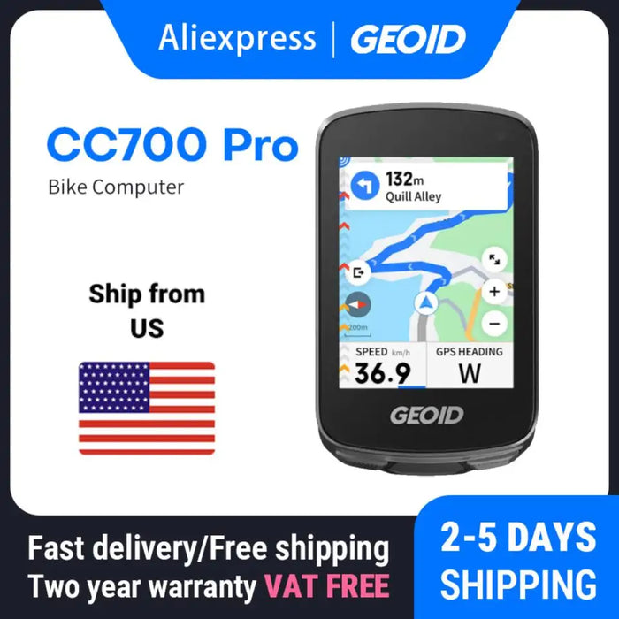 GEOID CC700 Pro Bicycle Computer GPS 2.8-Inch Touchscreen Bike Speedometer Global Map Navigation Cycling Odometer for St