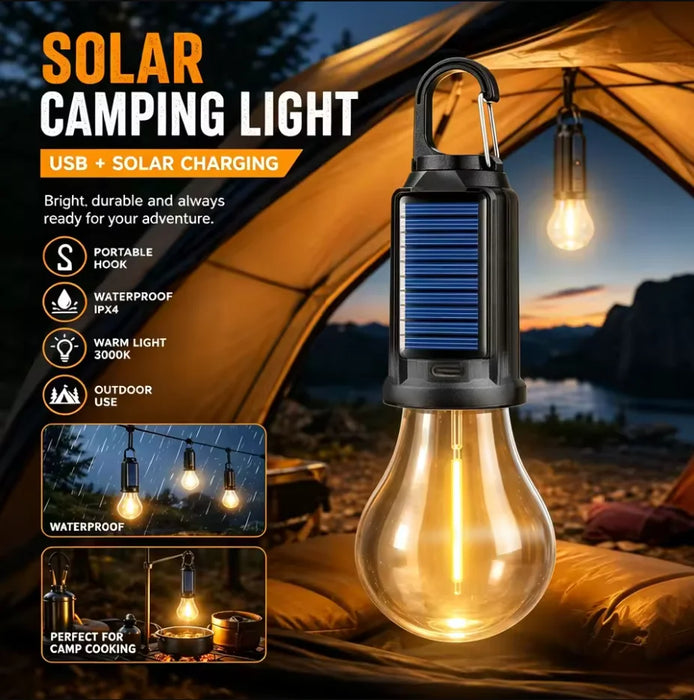 USB Rechargeable Outdoor LED Lamp Bulbs High Brightness Emergency Light Hook Up Camping Fishing Portable Lantern Night L