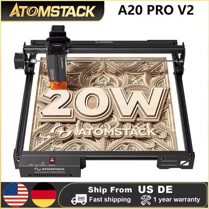NEW Atomstack A20 Pro V2 Laser Engraver machine Machine 20W Quad-Laser Cutter Metal Arcylic Wood Glass 400*365mm