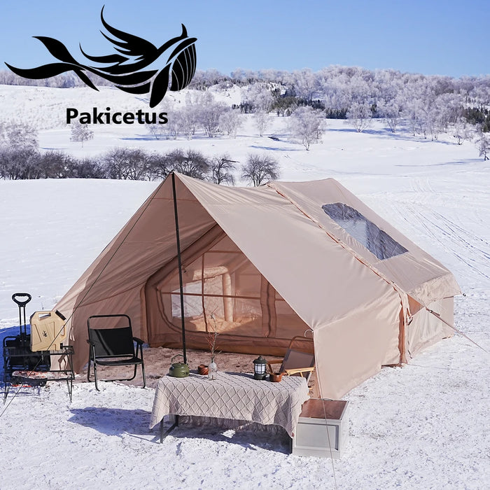 PAKICETUS Inflatable Camping Tent Luxury Glamping Tent with Roof Window Carry Bag Easy Setup Outdoor Tent for Family Wee