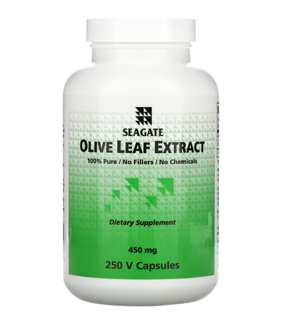 OLIVE LEAF Seagate Extract 450 mg 250 Veggie Caps Chemical-Free