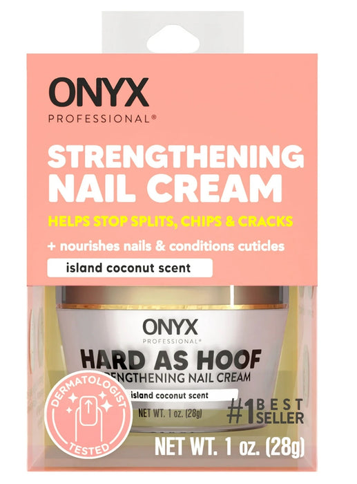 Hard As Hoof Nail Strengthening Cream with Coconut Scent, Nail Growth & Conditioning Cuticle Cream Stops Splits, Chips, Cracks & Strengthens Nails, 1 oz