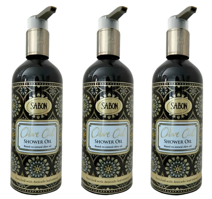 SABON Olive Oil Shower Oil with Avocado Leaf Extract 10.8 oz Pack of 3