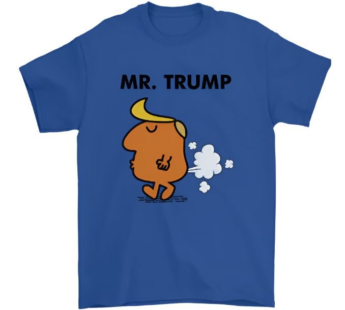 Donald Trump Fart Farting Flatulence Funny Mens Royal Blue Medium T-Shirt 100% Cotton