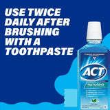 ACT Restoring Fluoride Mouthwash 33.8 fl. oz. Strengthens Tooth Enamel, Cool Mint