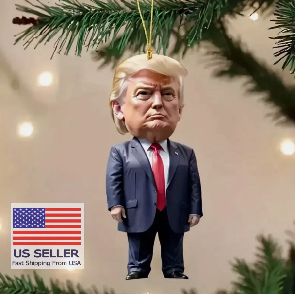 Patiotic Donald Trump 2024 Christmas ornament - Acrylic Tree Decor, Holiday Gift