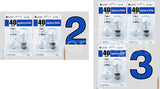 2-Pk Appliance Light Bulb Refrigerator Freezer Oven Microwave Fridge Fan A15 40W