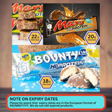 JLKSnickers, Mars, M&Ms Hi Protein Bars Variety 12 Pack - Bundled with Mints - Snickers High Protein Bars and Others, 15-22g Protein per Bar - 12 Bars (660g Total)