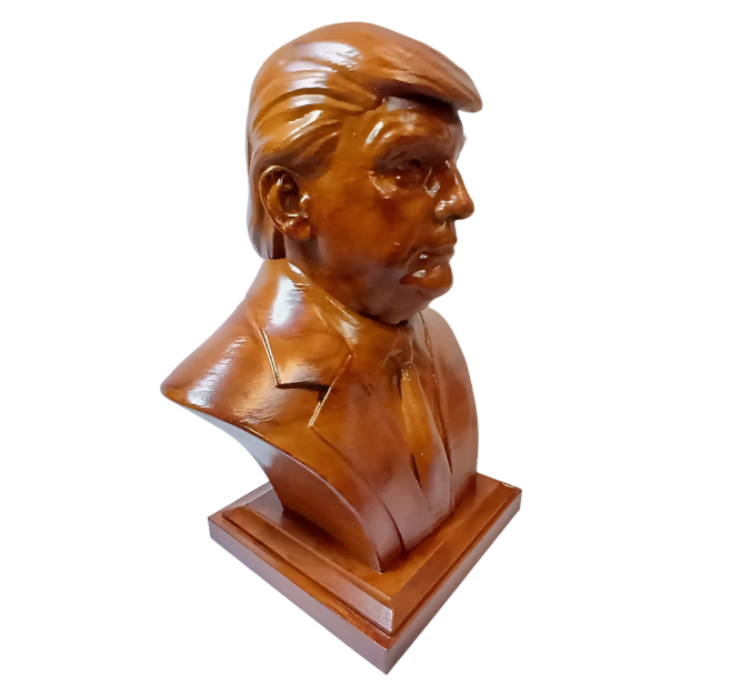 Donald Trump Statue "Wood Finish" MAGA (Made in the USA)