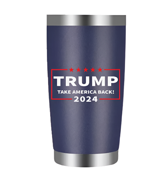 Trump Take America Back 20 oz Insulated Tumbler Black Red Stainless Steel Olive (Navy Blue)