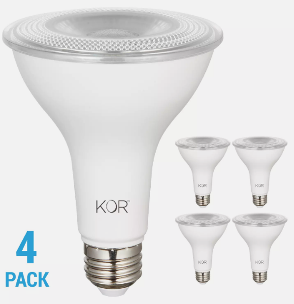 4 Pack LED Flood FL 10W 75W 120V PAR30/LN Long Neck Medium E26 3000K Warm White