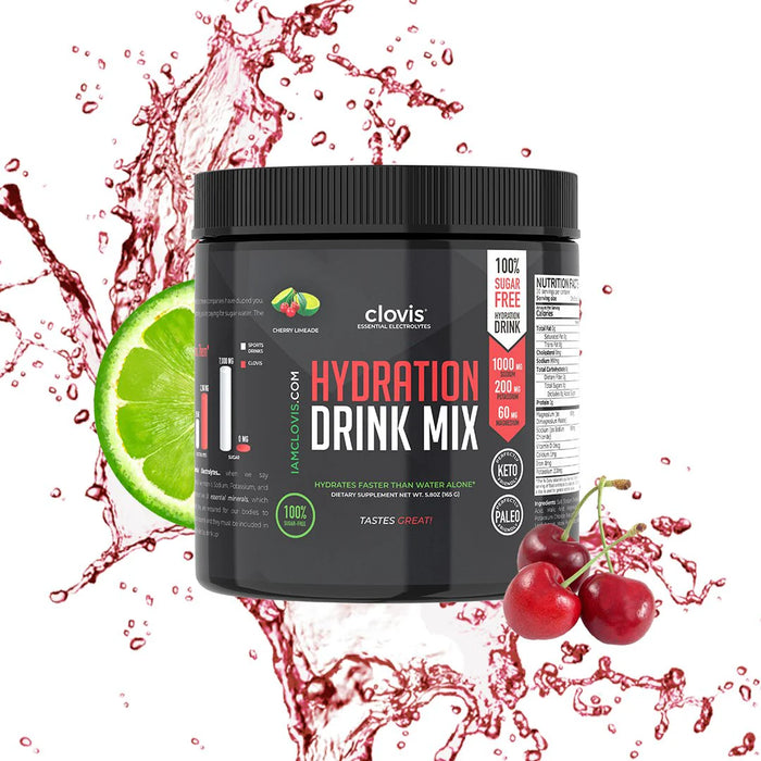 CLOVIS Essential Electrolytes Hydration Drink Mix Cherry Limeade 30 Servings (NEW)