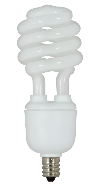 (4 Pack) Compact Fluorescent Spiral CFL 13W 120V T2 Candelabra E12 Warm White