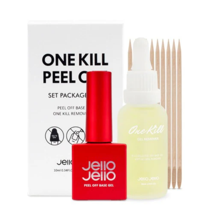 JELLO JELLO Peel Off Base Gel 10ml + One Kill Remover 30ml Set