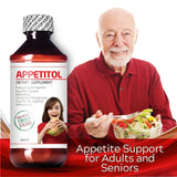 CJ LABS Appetitol Appetite-Weight Gain. Natural Appetite and Weight Gain Stimulant for Underweight Children Fortified with Vitamins B1,B2,B3,B5,B6,B12,Folic Acid, Iron, Zinc, Flax Seed Oil. ( 8 Fl Oz)