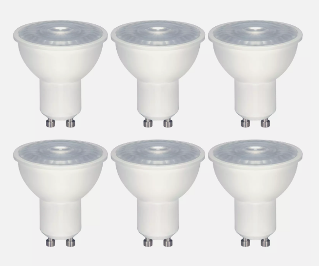 6 Pack Satco S9383 LED Bulbs 6.5W 120V MR16 Twist Lock GU10 Base Dimmable 30K