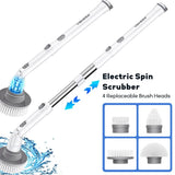 VOWEEK Electric Spin Scrubber with 4 Replaceable Brush Heads for Bathroom, Kitchen, Floor, and Tile