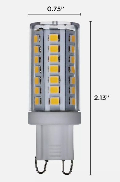 Satco S11238 Dimmable LED 5W =40W 120V Double Loop G9 T4 Clear 2700K Warm White