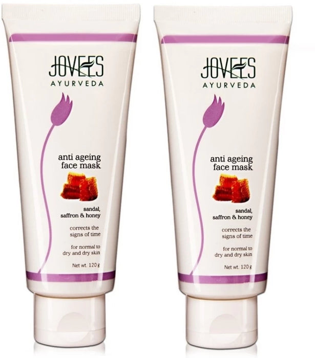 JOVEES Ayurveda Sandal, Saffron & Honey Anti Ageing Face Mask 120g (pack 2)