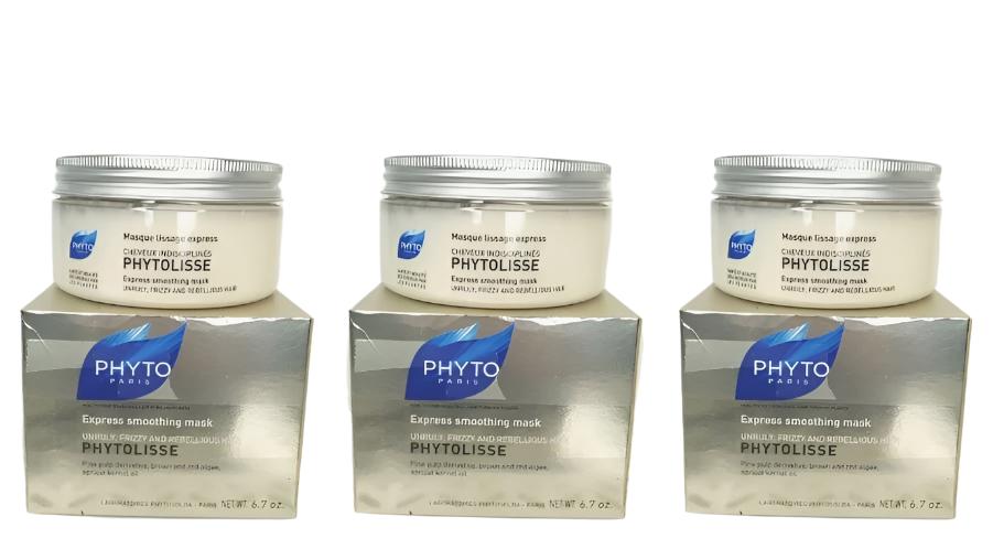 3 Phyto EXPRESS SMOOTHING MASK for Frizzy Rebellious Hair 6.7 oz Each NIB (431)