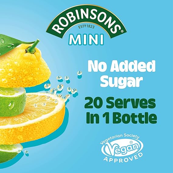 Robinsons Squash'd Lemon & Lime No Added Sugar 66ml (Pack of 4)