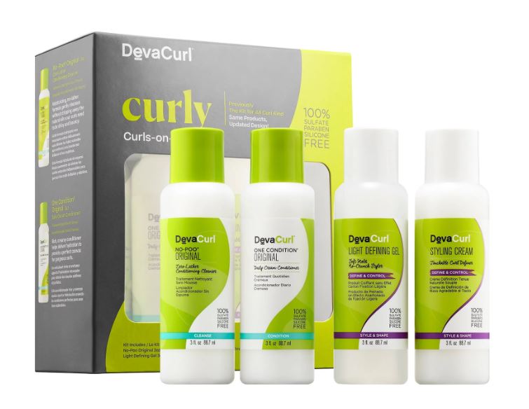 DevaCurl CURLY Curls on the GO 4pc Kit 3oz Each TRAVEL SIZE (547)