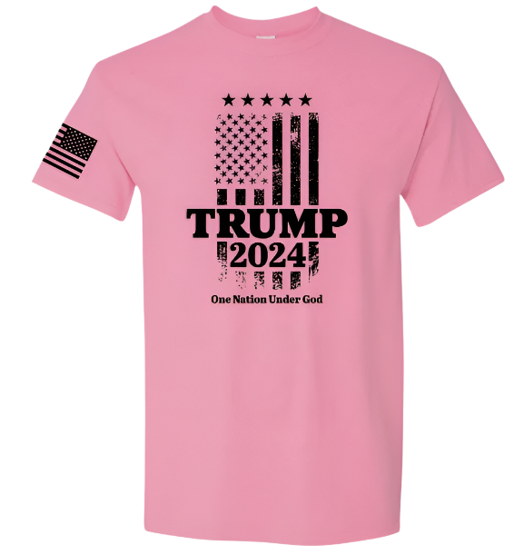 Trump 2024 Light Pink T-shirt (XL)  American Flag MAGA Shirts Political Shirts Trump 2024 Shirts