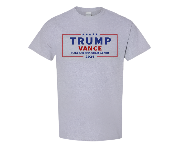 TRUMP VANCE 2024 2XL Gray T-shirt presidential campaign trump vance 2024 shirt Adult Size
