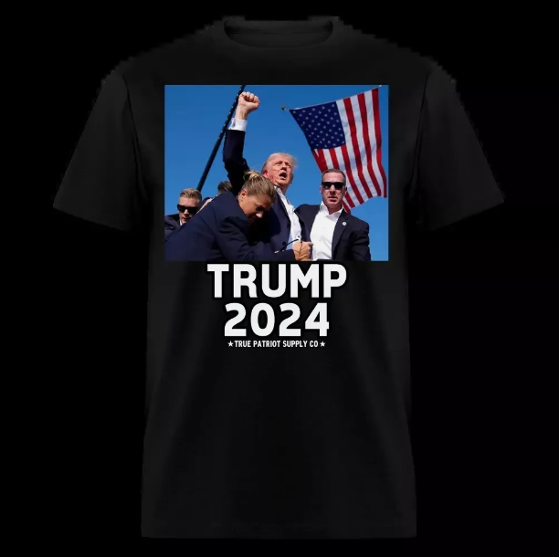 Donald Trump Shot T-Shirt-Fight 2024 MAGA Election Support America Tops Unisex