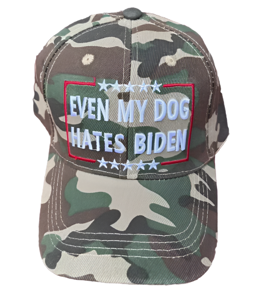 Even My Dog Hates Biden Hat Trump 2024 Army Cap