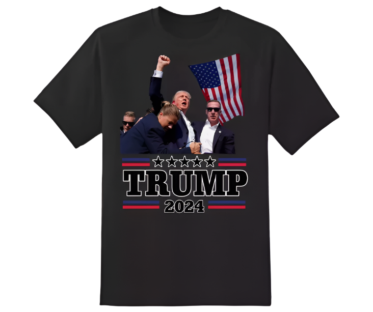 President Donald Trump Rally Shooting Shirt USA Trump 2024 MAGA Fist Pump Fight (M)