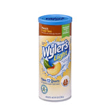 WYLER'S LIGHT Canister Drink Mix - Peach Iced Tea Water Powder Enhancer Canister (6 Canisters that make 12 Quarts Each)