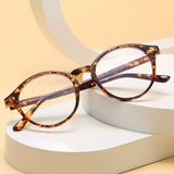 PRIVEL Blue Light Blocking Computer Glasses Vintage Retro Round Style Men Women Unisex (Tortoise)