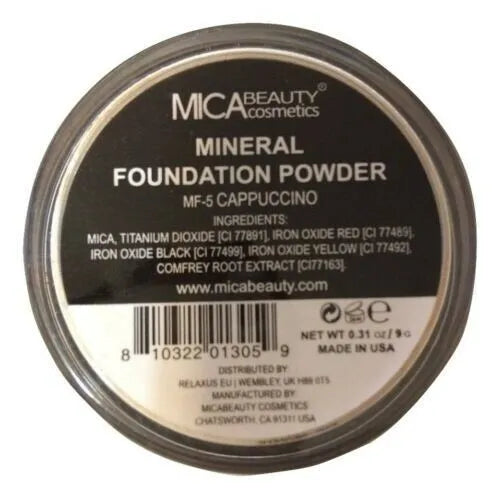 Mica Beauty Makeup Mineral Foundation Powder #MF-5 Cappuccino MicaBella 05/2025