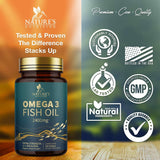 NATURE'S NUTRITION Omega 3 Fish Oil Dietary Supplement - 180 Softgelsa