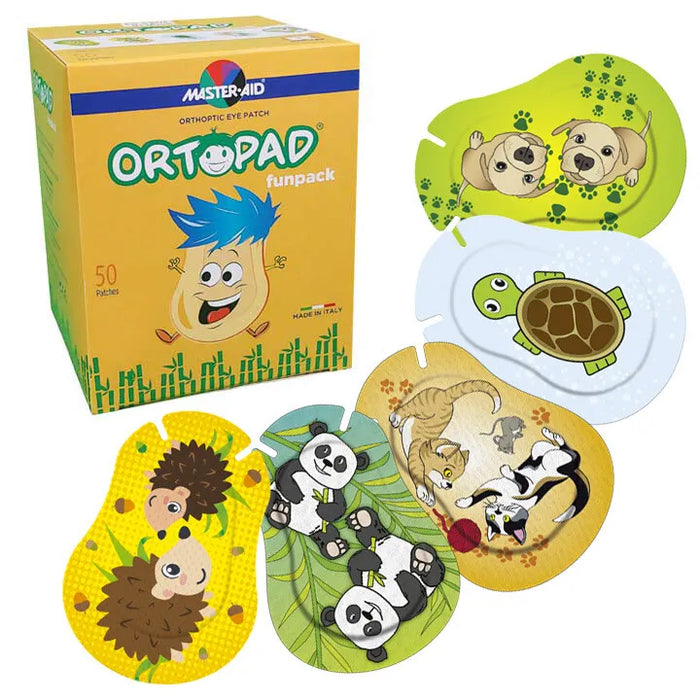 ORTOPAD® Bamboo Adhesive Eye Patches for Kids, 50/Box, Fun Pack