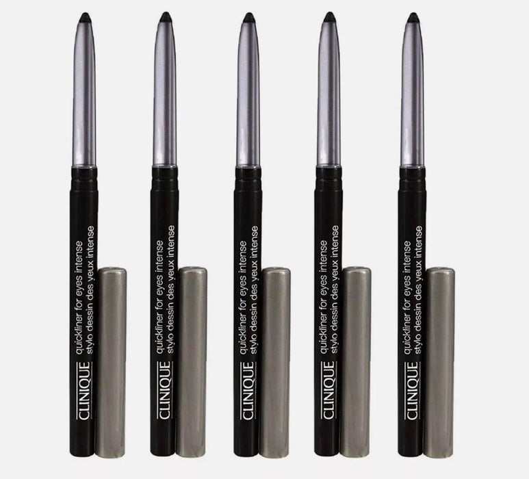 CLINIQUE Quickliner For Eyes Intense Gel Eyeliner Makeup ~ 01 INTENSE BLACK (5X)