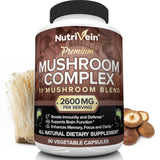 NUTRIVEIN Mushroom Supplement - 2500 mg, 90 Capsules