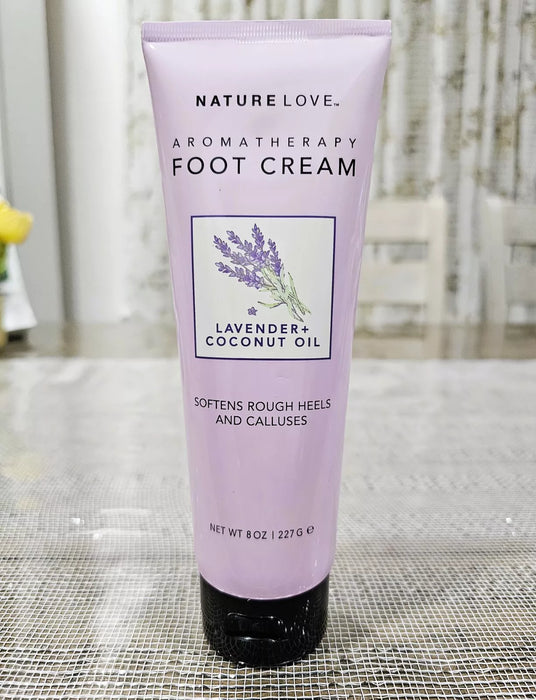 Nature Love Aromatherapy Foot Cream Lavender & Coconut Oil 8 oz/227g