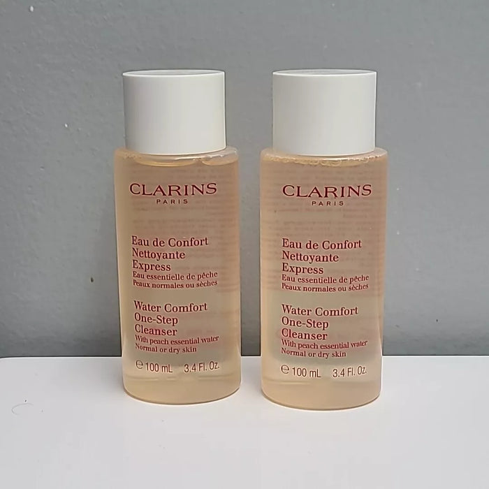 CLARINS Water Comfort One Step Cleanser w/Peach 3.4 fl oz Normal/Dry Skin-2 Pack