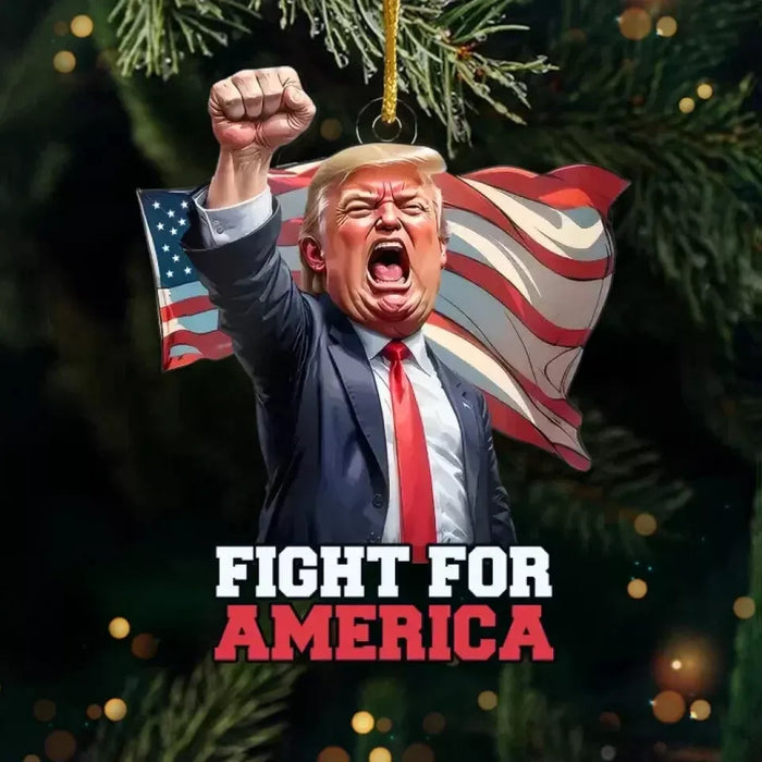 Always For America 2024 Donald Trump Won Get Over It Christmas Ornament Decor